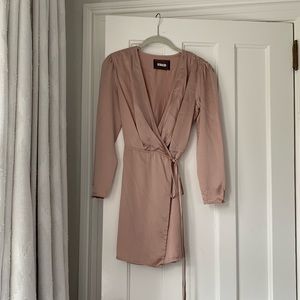 Reformation Metallic Wrap Dress